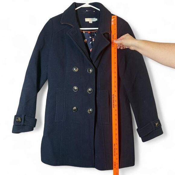Boden Women’s Navy Wool Black Buttons Pea Coat UK 14 US 10 - Picture 2 of 6